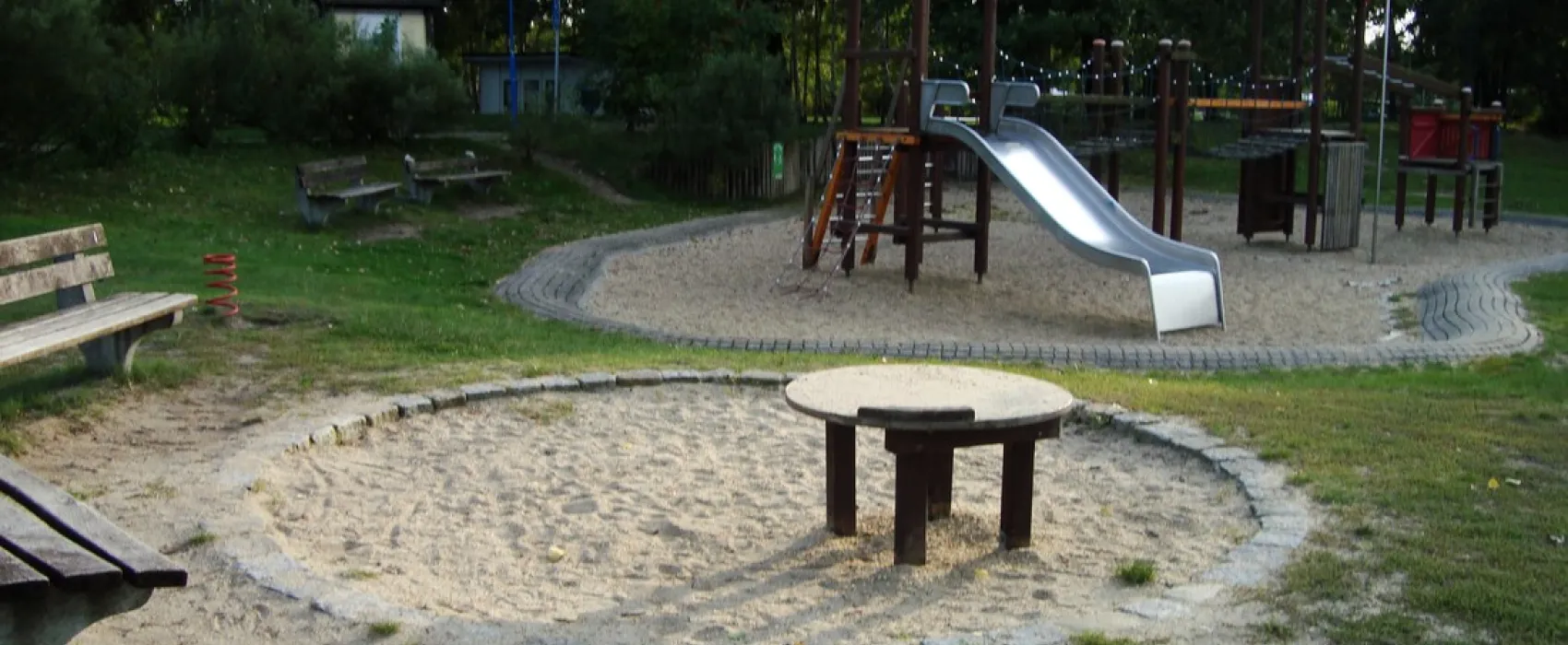 Bungalow-Garten im Zeltplatz Koblenz am Knappensee