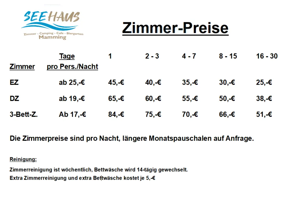 Seehaus Mamming Camping - Biergarten - Cafe & Kiosk