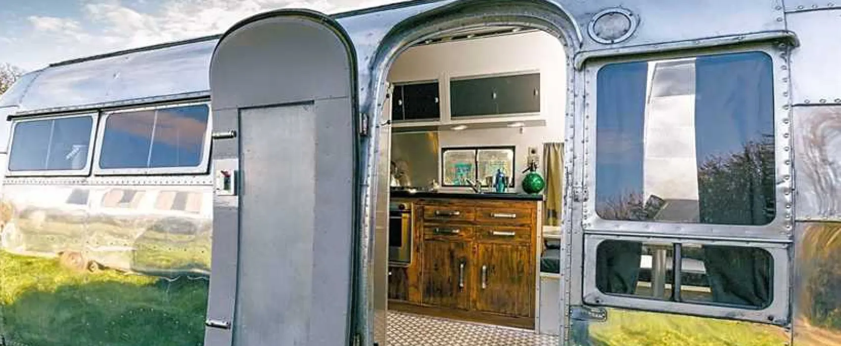 Silver Airstream Glamping