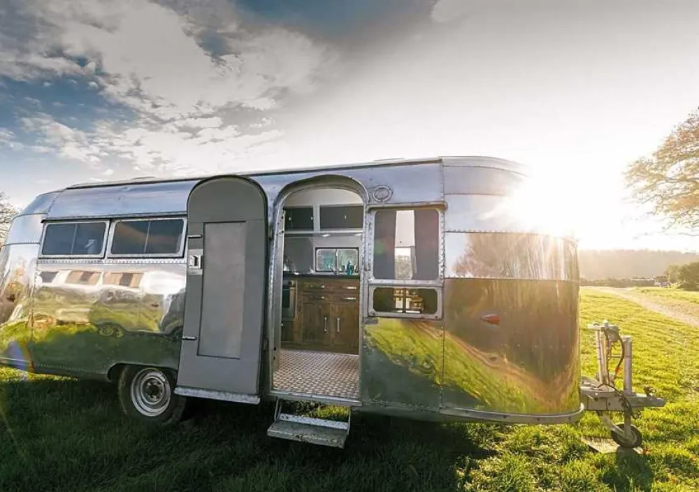 Silver Airstream Glamping