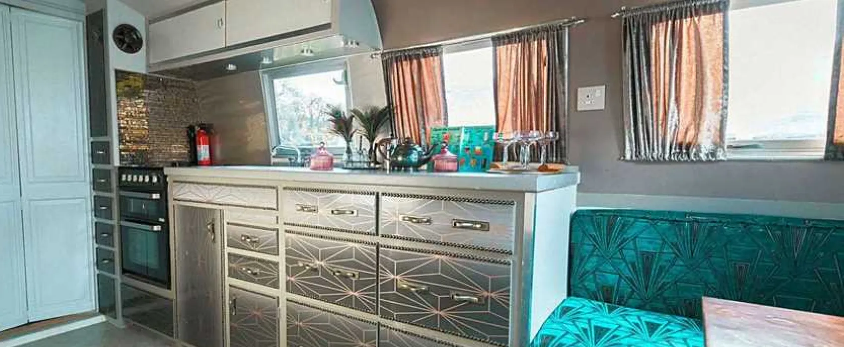 Silver Airstream Glamping